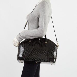 Gucci Black Microguccissima Patent Leather Nice Top Handle Bag